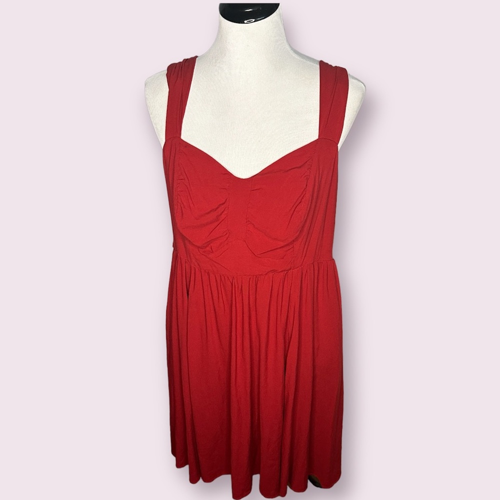 Torrid Mini Challis Skater Dress Red Size 1X - Picture 2 of 10